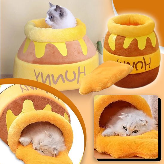 Coussin pour chat - pot de miel - FUNCHATSTIQUE