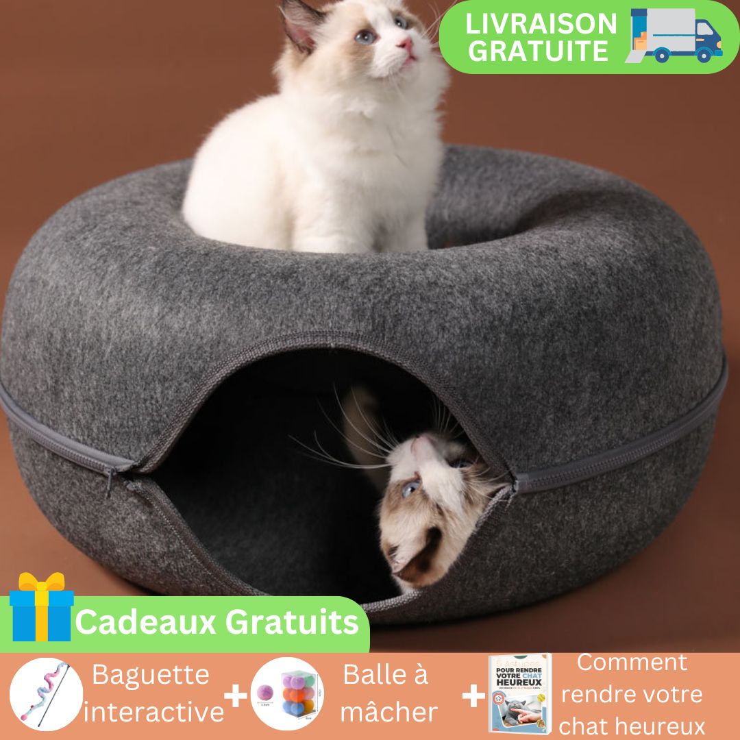 Donutcat™ - Lit tunnel chat - FUNCHATSTIQUE