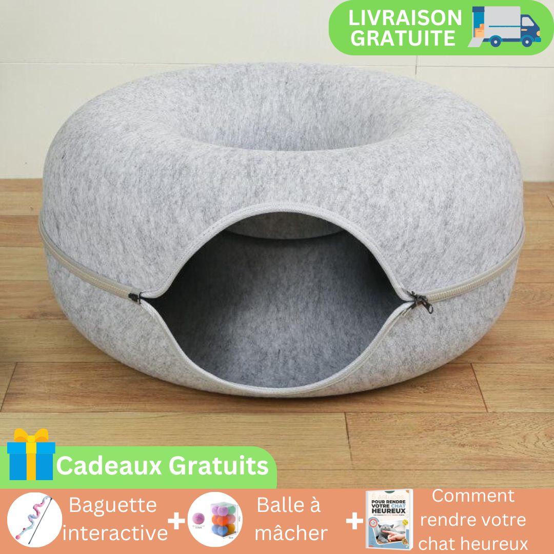 Donutcat™ - Lit tunnel chat - FUNCHATSTIQUE